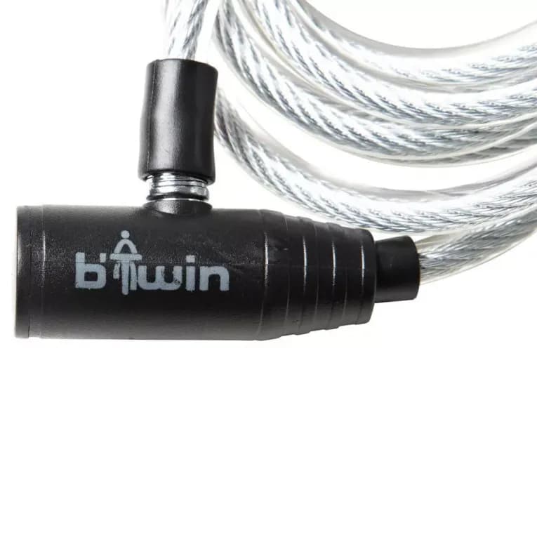 Замок для велосипеда с крючом серый Btwin Elops 100