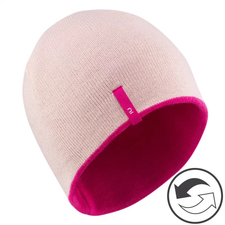 Шапка двухсторонняя детская розовая Wedze Reverse 100