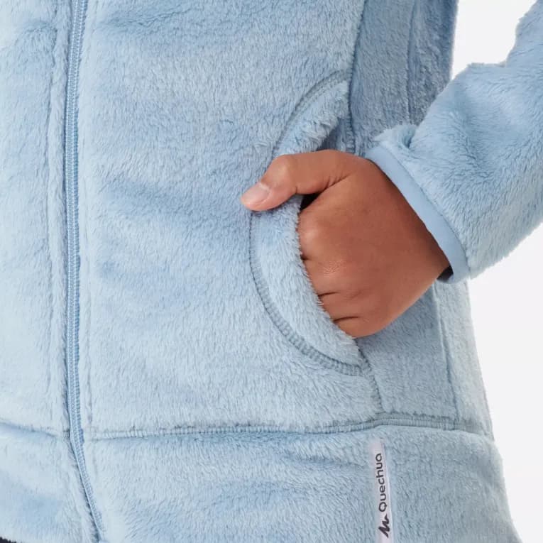 Кофта флисовая для девочек голубая 500 Quechua