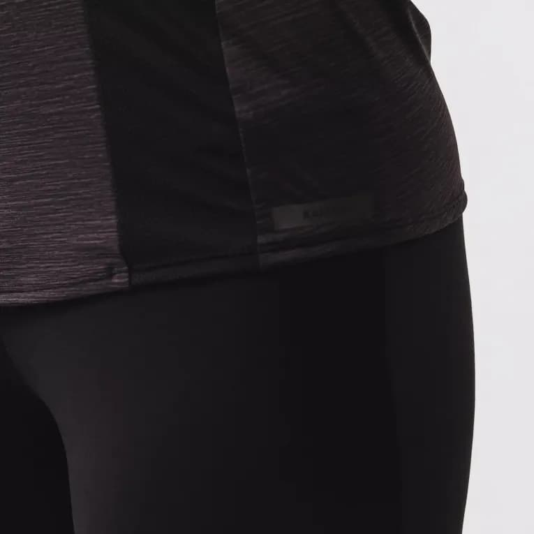 Футболка для бега с длинными рукавами женская черная Kalenji Dry Plus Zip