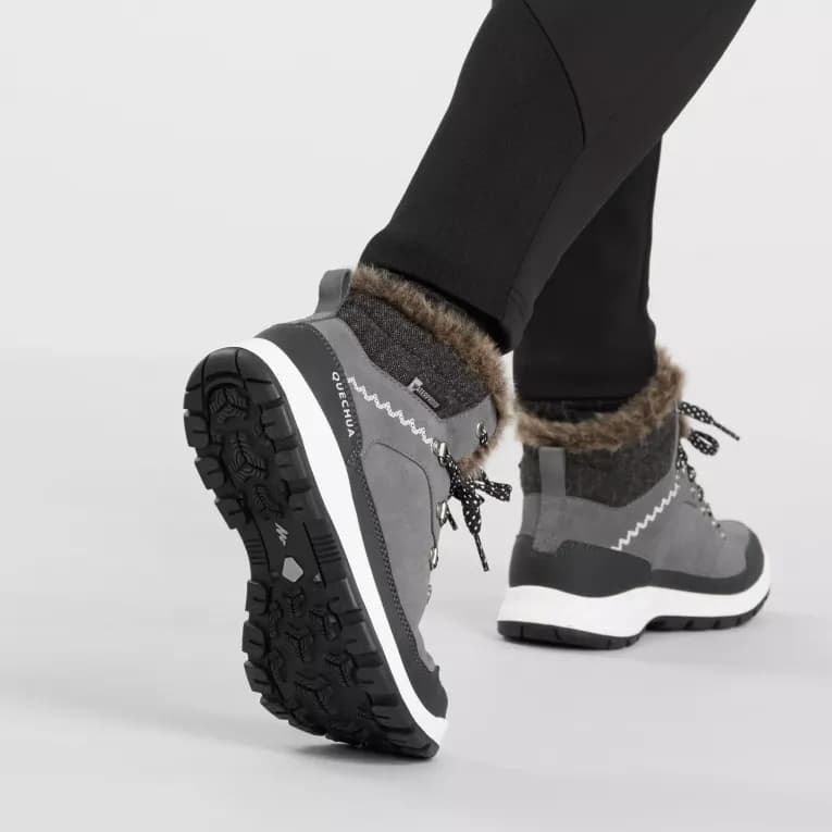 Ботинки зимние женские серые Quechua SH500