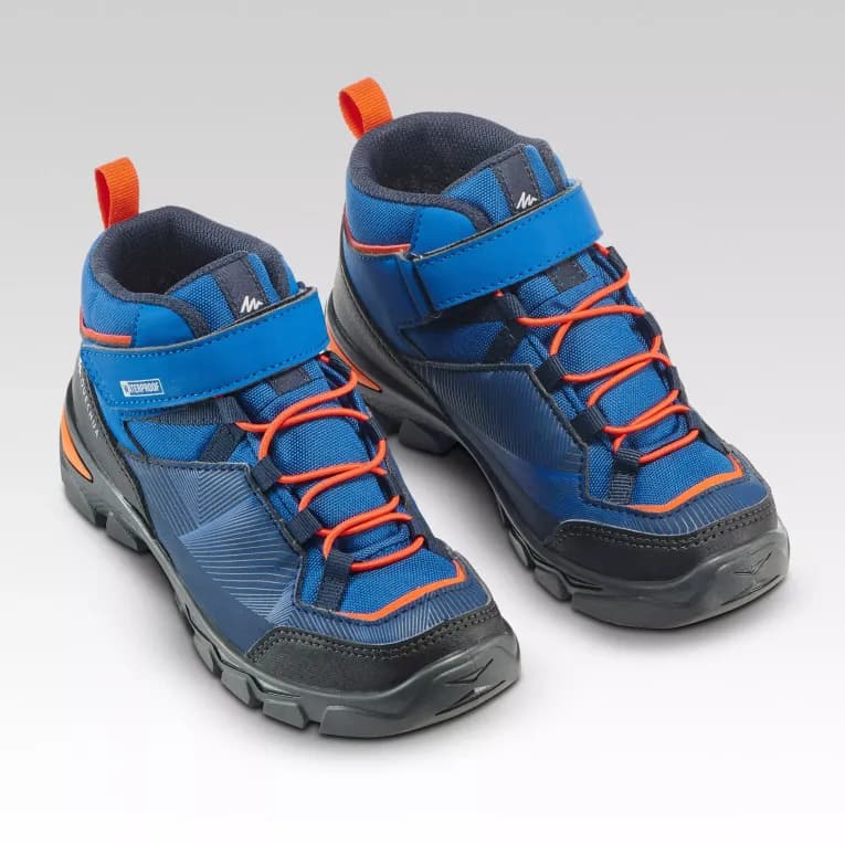 Кроссовки походные для детей сине-оранжевые Quechua MH120 MID