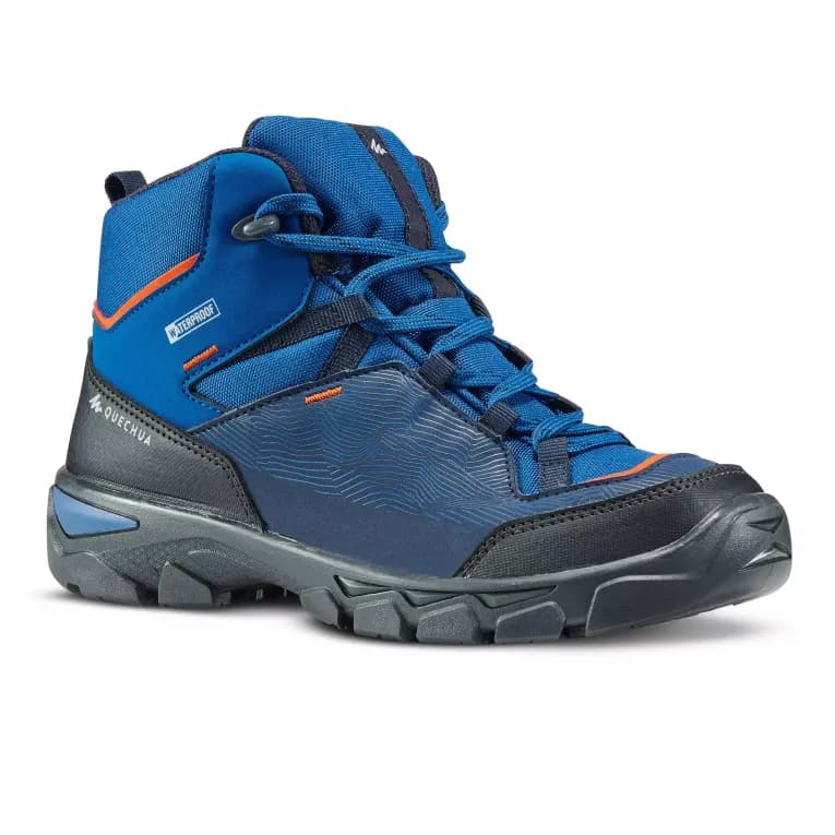 Кроссовки походные для детей синие Quechua MH120 MID