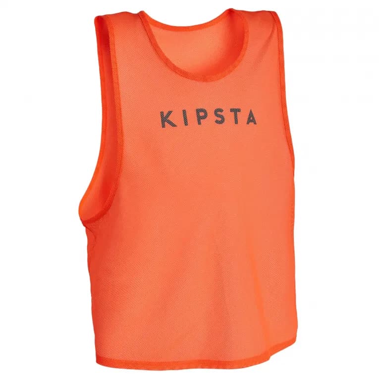 Манишка футбольная для взрослых оранжевая Kipsta 100
