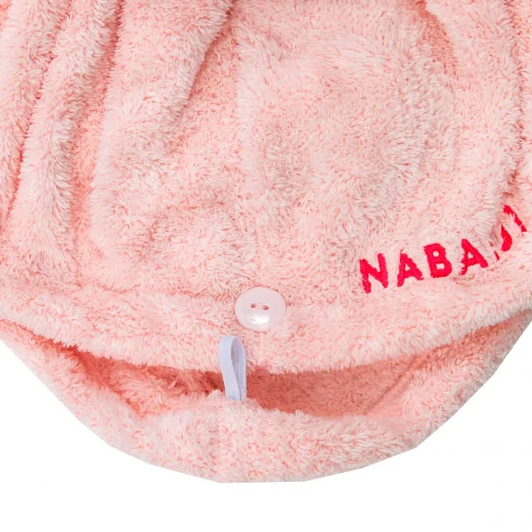 Полотенце для волос из микрофибры мягкое розовое Nabaiji 100