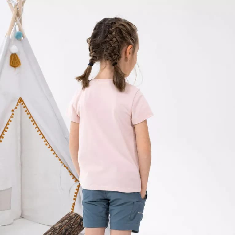 Футболка для походов детская розовая Quechua