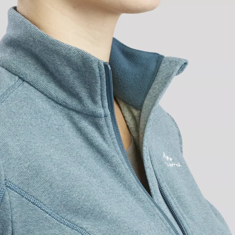 Толстовка для походов флисовая женская синяя Quechua MH120
