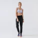 Брюки для бега женские черные Kalenji Dry