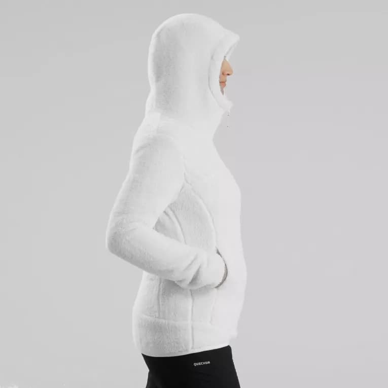 Толстовка флисовая женская белая Quechua 100