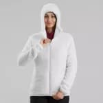 Толстовка флисовая женская белая Quechua 100