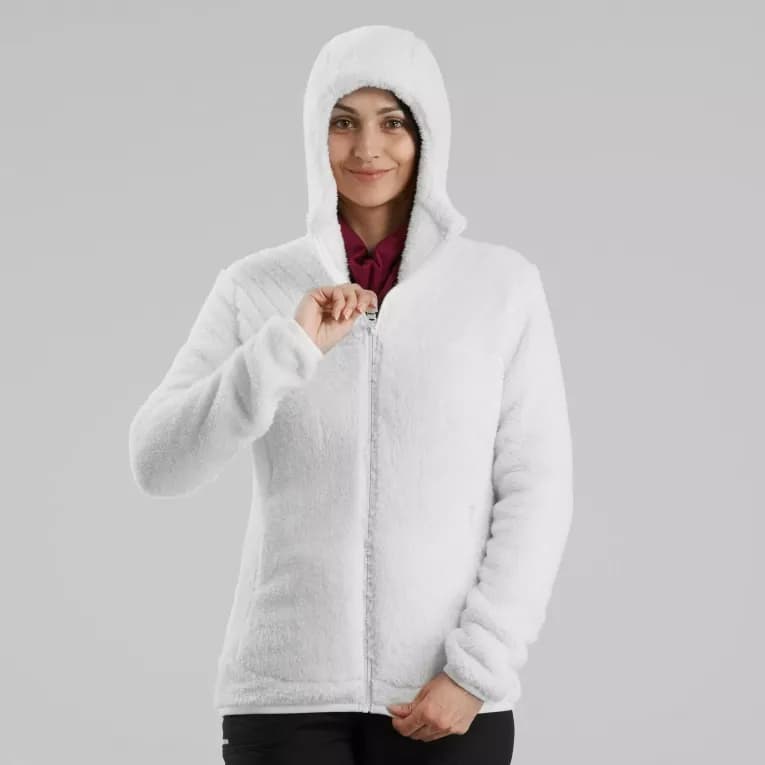 Толстовка флисовая женская белая Quechua 100