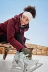 Коньки ледовые женские бежевые Oxelo FIT500