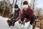 Коньки ледовые женские бежевые Oxelo FIT500
