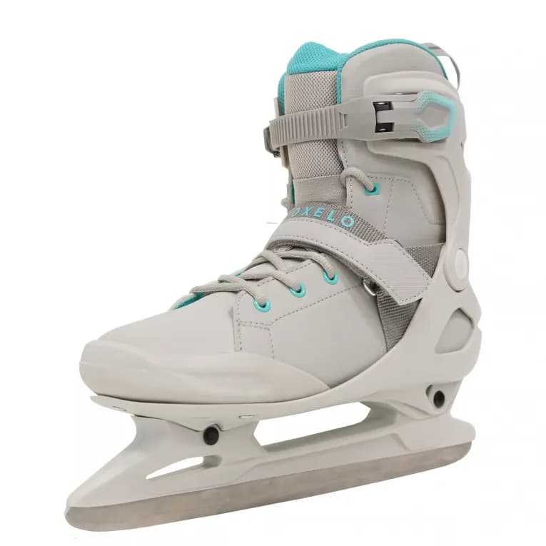 Коньки ледовые женские бежевые Oxelo FIT500