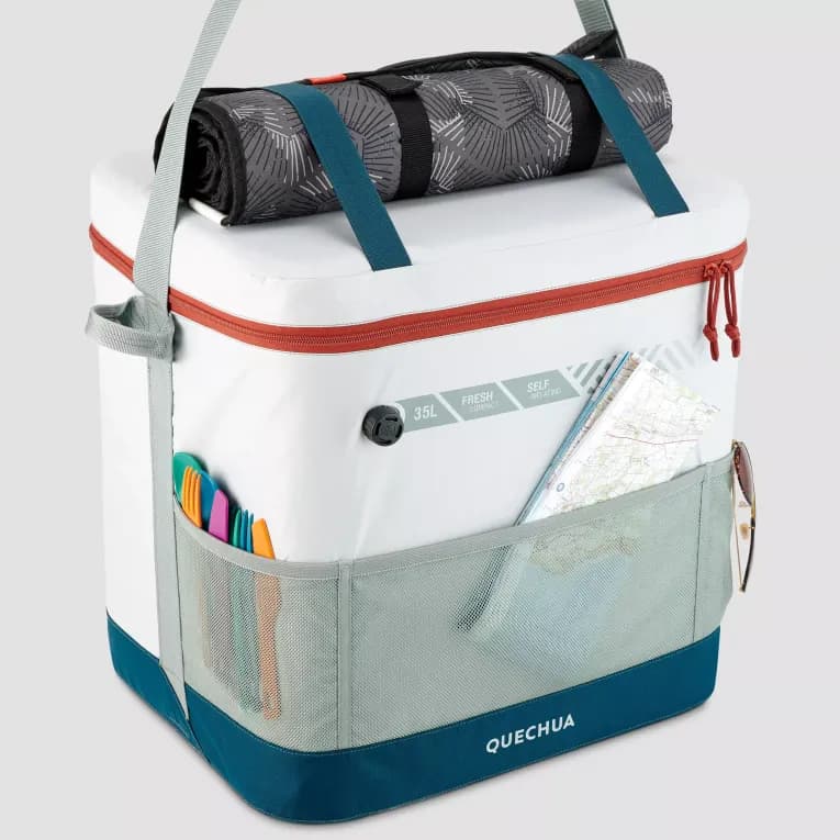 Сумка-холодильник для походов 35л синяя Quechua COMPACT FRESH