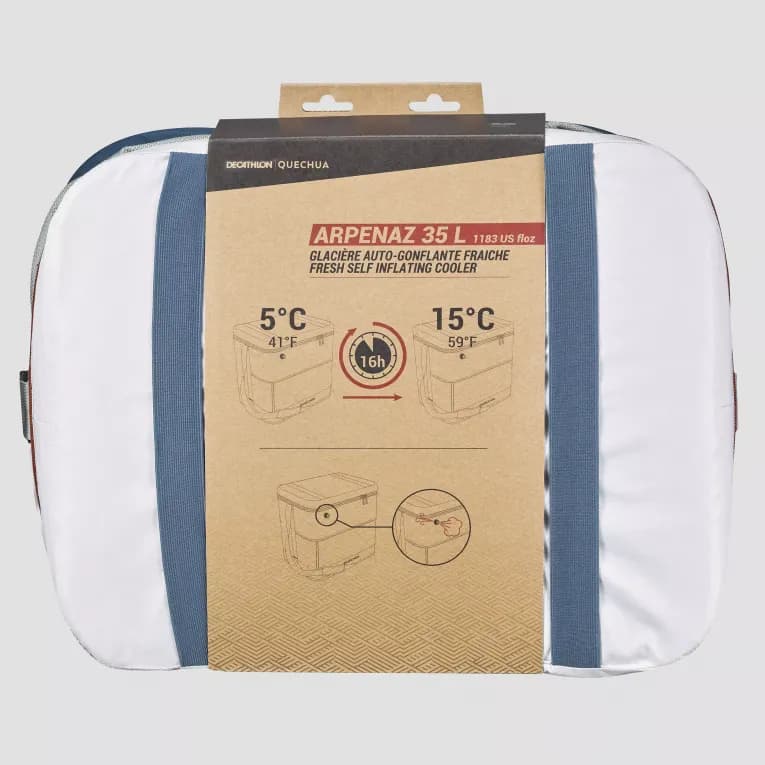 Сумка-холодильник для походов 35л синяя Quechua COMPACT FRESH