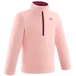 Кофта для походов флисовая детская розовая Quechua
