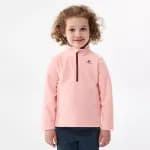 Кофта для походов флисовая детская розовая Quechua