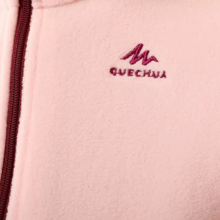 Кофта для походов флисовая детская розовая Quechua