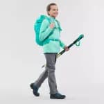 Флисовая кофта для походов детская бирюзовая Quechua 100