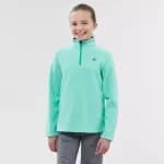 Флисовая кофта для походов детская бирюзовая Quechua 100