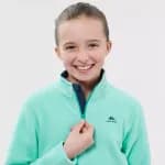 Флисовая кофта для походов детская бирюзовая Quechua 100