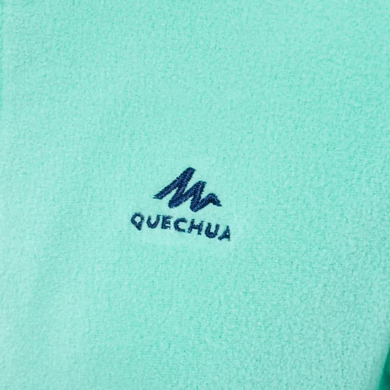 Флисовая кофта для походов детская бирюзовая Quechua 100