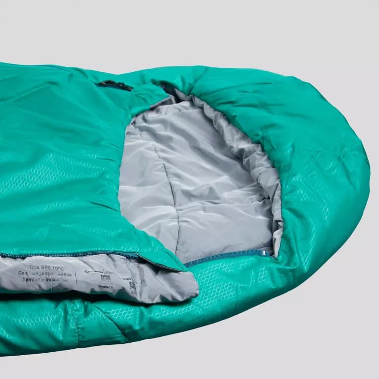 Спальный мешок на +10°C зелёный Forclaz Trek 500