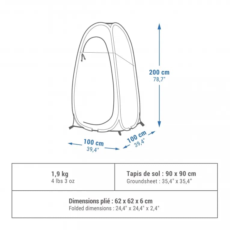 Душевая кабина синяя Quechua 300