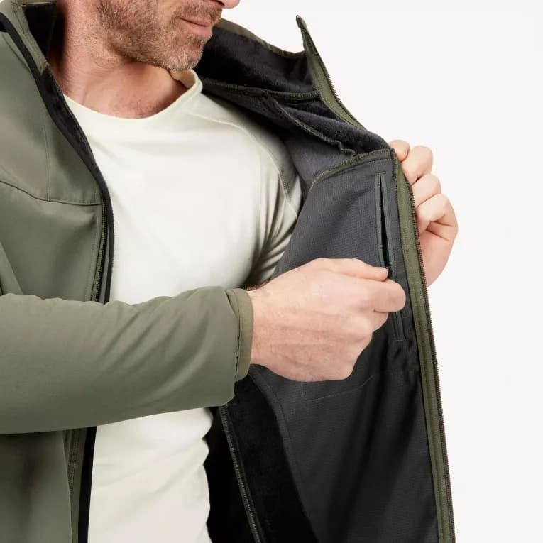 Куртка треккинговая мужская хаки Softshell Forclaz