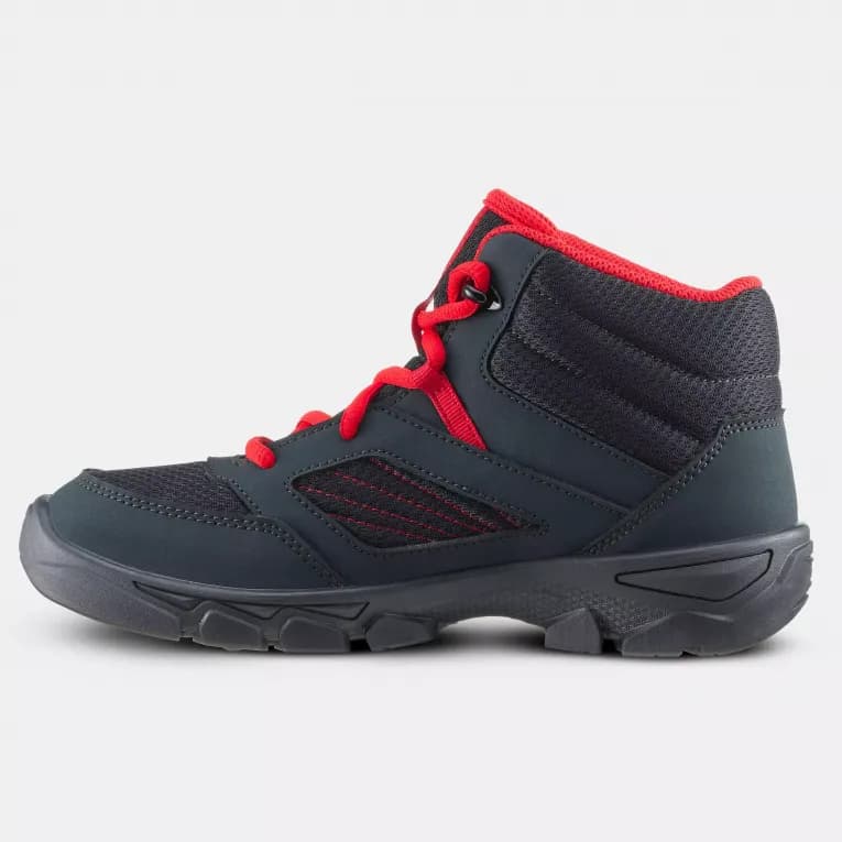 Кроссовки походные детские черно-красные MH100 MID Quechua