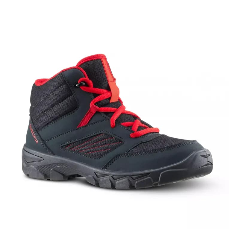 Кроссовки походные детские черно-красные MH100 MID Quechua