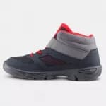 Кроссовки походные детские на липучках черно-красные MH100 MID Quechua