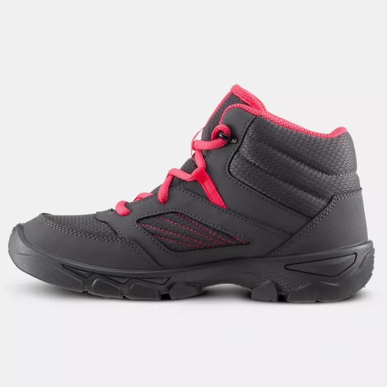 Кроссовки походные детские черно-розовые MH100 MID Quechua