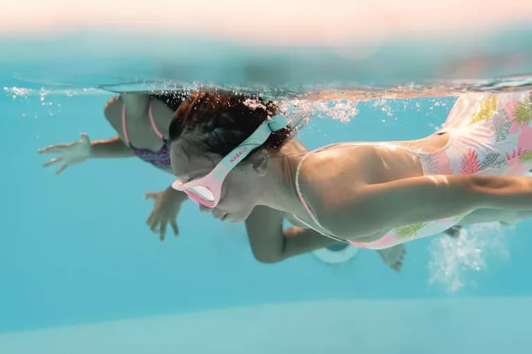 Маска для плавания розовая Nabaiji 100 Swimdow V2