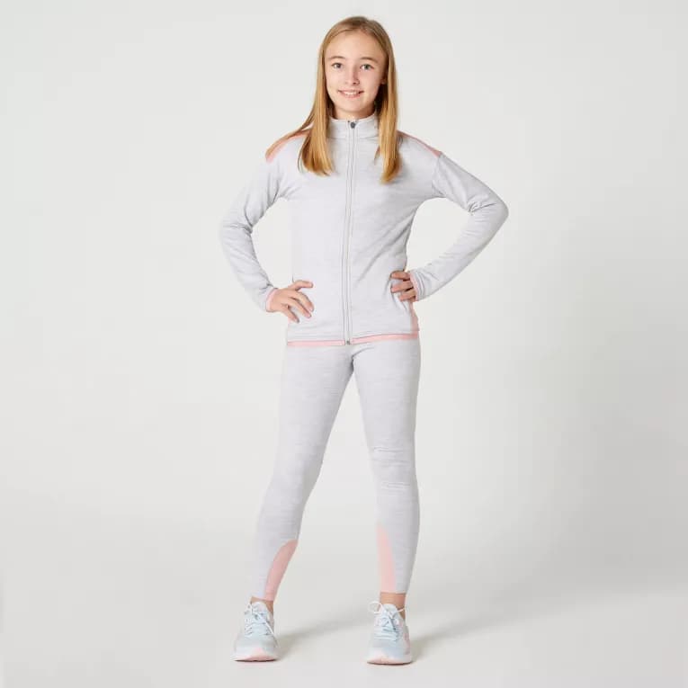 Спортивный костюм детский серо-розовый Domyos 500