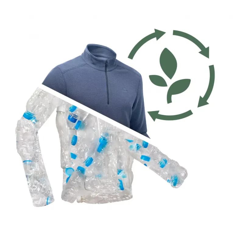 Джемпер флисовый мужской синий Quechua 100