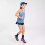 Шорты двойные 2в1 для девочек синие Kiprun DRY+