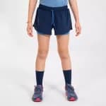 Шорты двойные 2в1 для девочек синие Kiprun DRY+