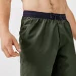 Шорты беговые мужские хаки Kalenji Dry 550