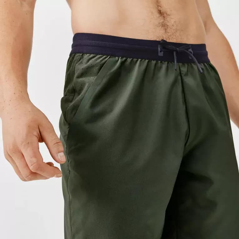 Шорты беговые мужские хаки Kalenji Dry 550