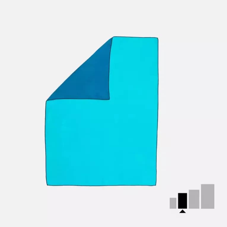 Полотенце из микрофибры 60x80 см зеленог-синее Nabaiji