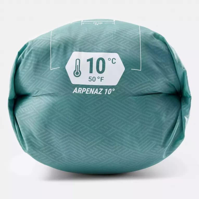Спальный мешок кемпинговый 10°C бирюзовый Quechua Arpenaz