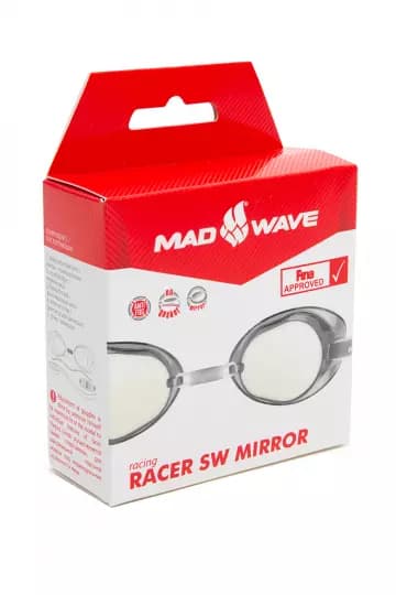 Очки для плавания стартовые серые Mad Wave RACER SW MIRROR