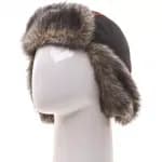 Шапка-ушанка зимняя серо-чёрная Huntsman Siberia