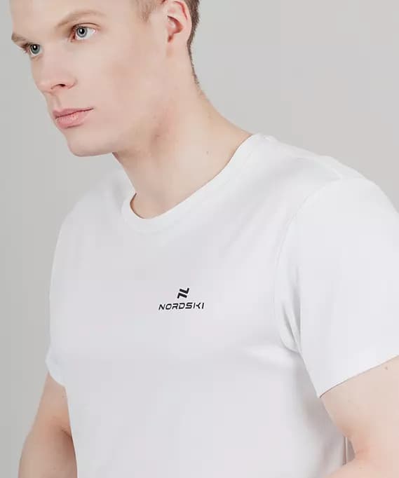 Футболка для бега мужская белая Nordski Run