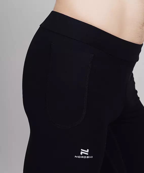 Лосины спортивные мужские чёрные Nordski Training Black