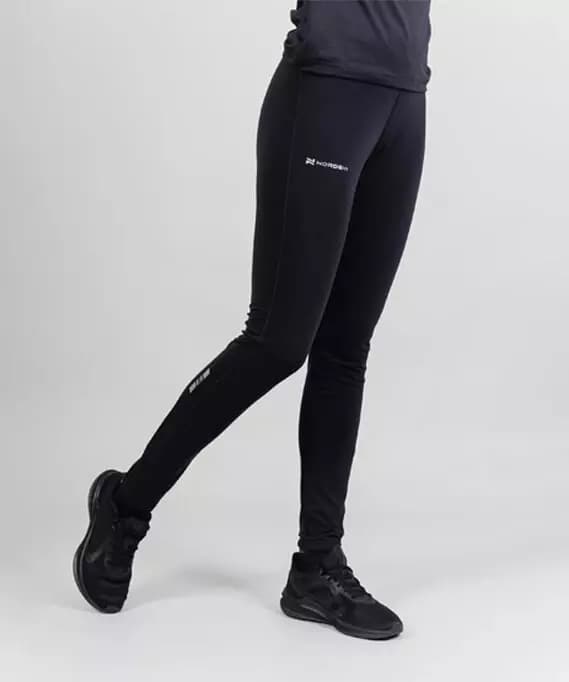 Тайтсы для бега женские черные Nordski Warm