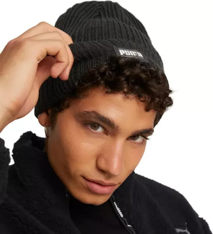 Шапка черная Puma Ribbed Classic Cuff Beanie