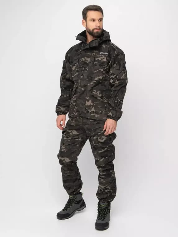 Костюм охотничий демисезонный мужской черный Huntsman Горка-5